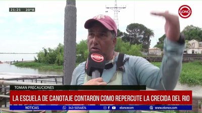 Integrantes de la escuela de canotaje contaron como repercute la crecida del rio